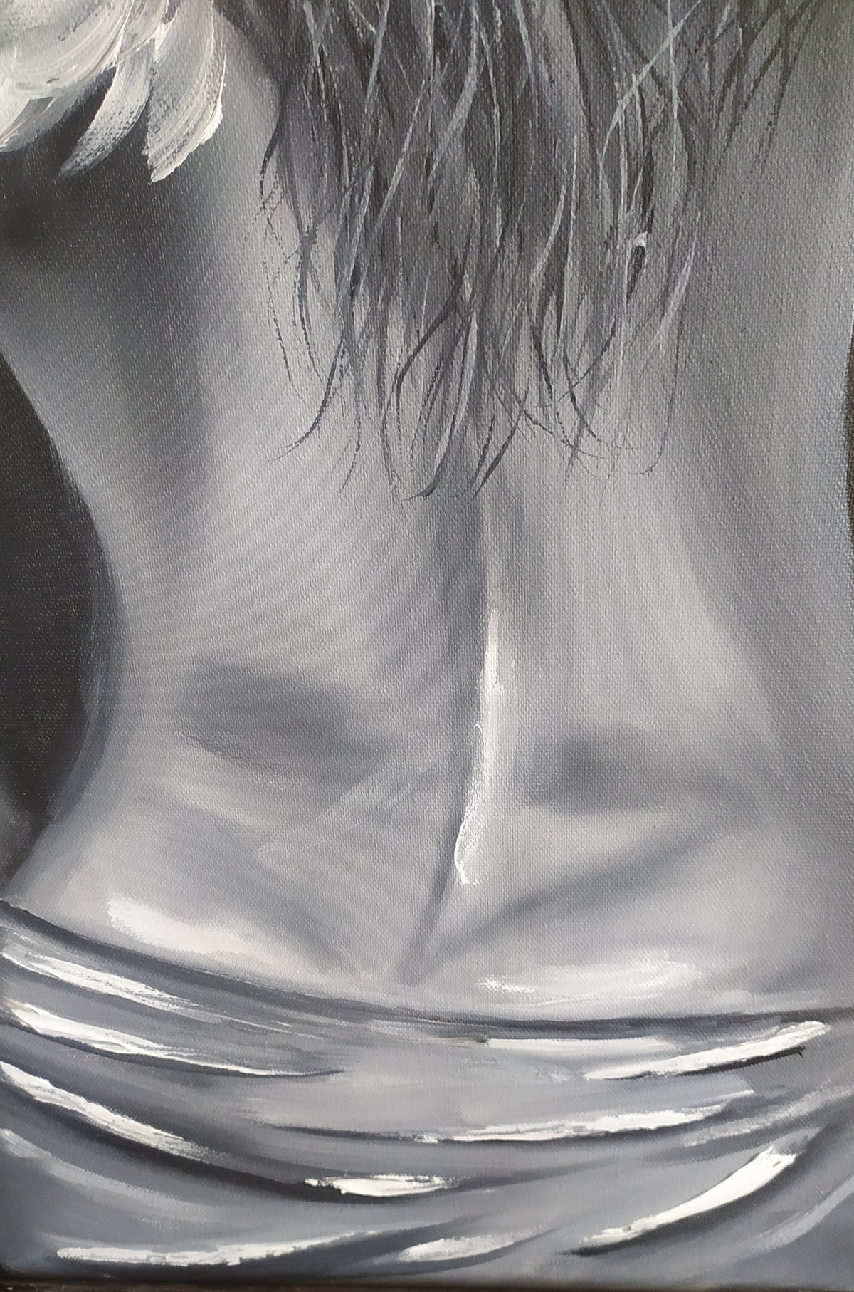 "Lonely Angel" — Original Impressionistic Figurative Oil Painting by Nataliia Plakhotnyk
